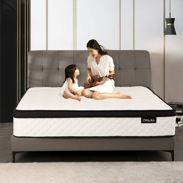 Oyajia 12 Inch Memory Foam and Spring Hybrid Mattress - Medium Firm Feel - Quality Comfort and Adaptive Support - Breathable - Cooling - for Guest and Kids Bedroom - Twin Mattress-8203777