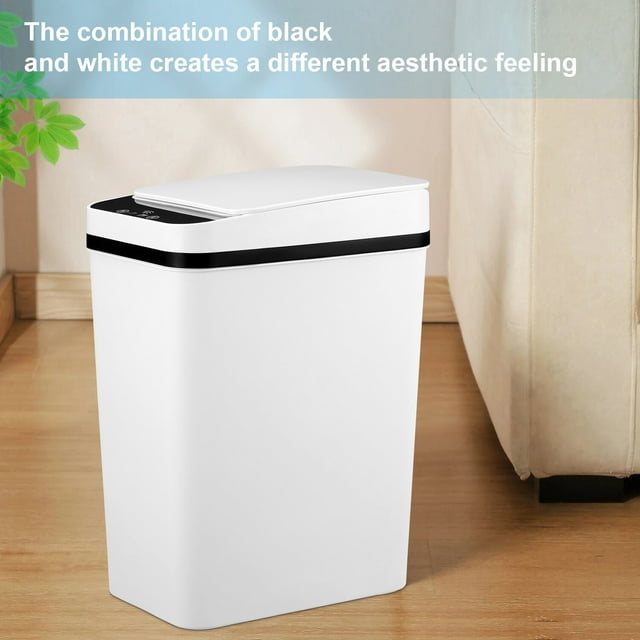 12L Bathroom Trash Can, Trash Cans for Kitchen, Plastic Trash Can with Lid, Smart Touchless-4684653