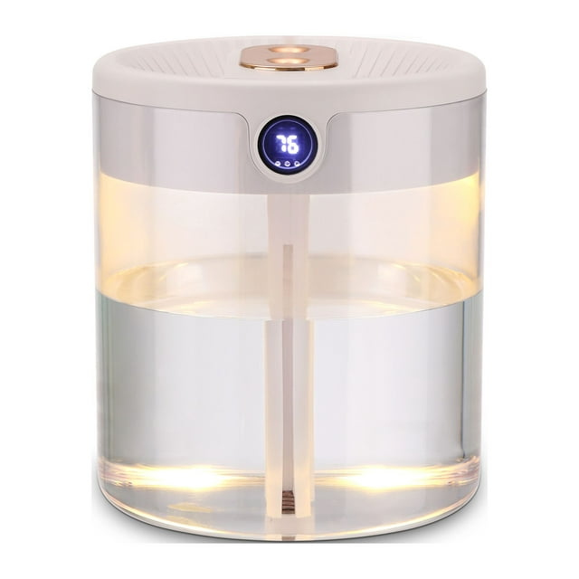 Oyajia Humidifiers for Bedroom, 2L Ultrasonic Cool Mist Humidifiers for Home Baby Nursery & Plants, Lasts Up to 20 Hours, Auto Shut-Off, Double Spray Hole 3 Modes with LED Humidity Display-4614732