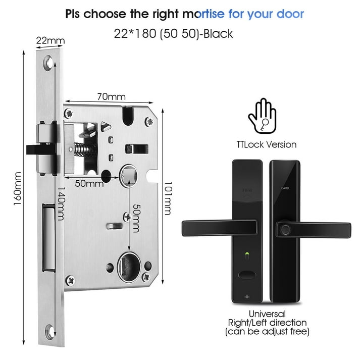 Oyajia Smart Door Lock Handle, Key/Card/Fingerprint/Password/APP Control Door Lock, Keyless Entry Door Lock with Handle for Front Door, Keypad Door Handle-BC