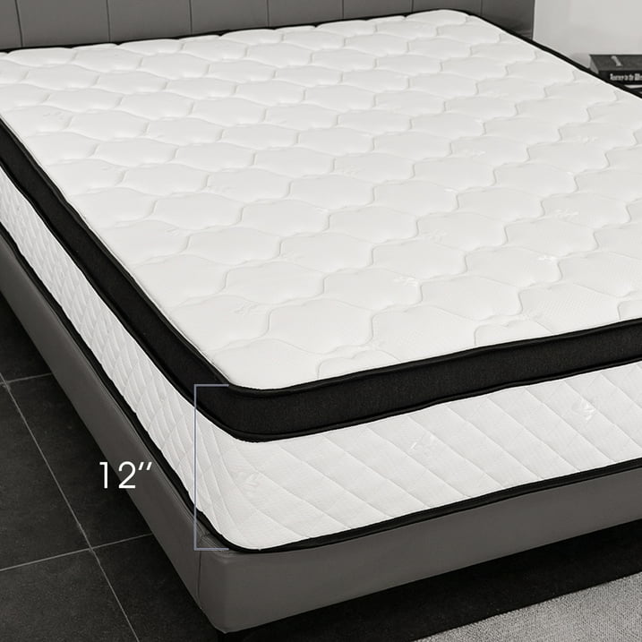 Twin Mattress,12 Inch Cooling-Gel Memory Foam and Individually Pocket Innerspring Hybrid Mattress, Twin Bed Mattress in a Box, Medium Feel for Cool Sleep & Pressure Relief-BC