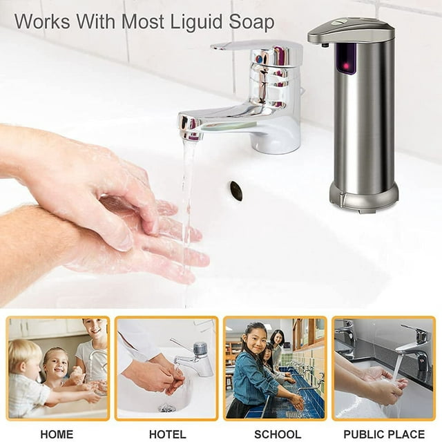 Automatic Soap Dispenser Touchless with Waterproof Base and Smart Infrared Motion Sensor, for Kitchen Bathroom Hotel-3744058