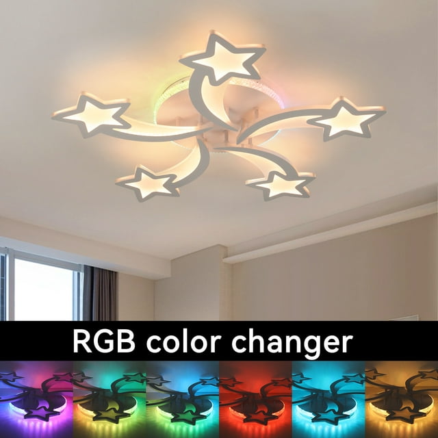 Ceiling Light Fixture Modern LED Light Fixtures Ceiling Mount with Remote Control for Living Room, Bedroom, Kitchen, Dimmable-BC