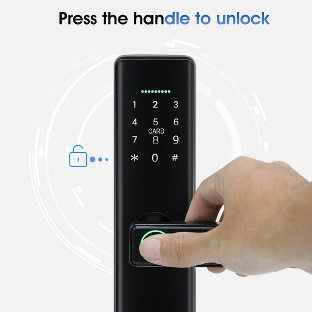 Oyajia Smart Lock, Keyless Entry Door Lock, Fingerprint Deadbolt with Keypad, Smart Deadbolt Lock for Home, Office(Black)-4521303