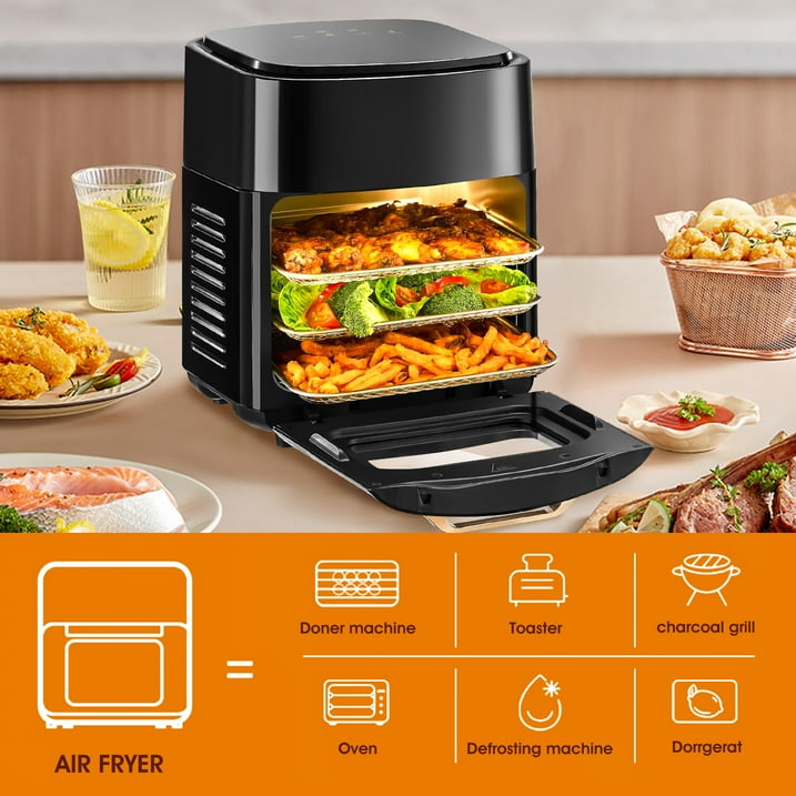 Oyajia Air Fryer Toaster Oven Combo, Smart Convection Ovens Countertop, Broil, Air Fry, 15L Family Size-BC