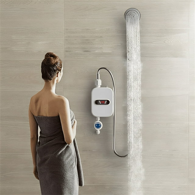 Water Heater Shower Head Set,Oyajia Electric Instant Hot Water Heater Tankless with Shower Head 3500W for Shower with LCD Display ,Hot Water Heater Easy to Install-3797085