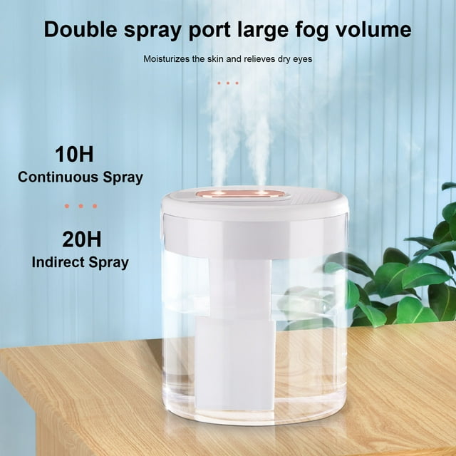 Oyajia Humidifiers for Bedroom, 2L Ultrasonic Cool Mist Humidifiers for Home Baby Nursery & Plants, Lasts Up to 20 Hours, Auto Shut-Off, Double Spray Hole 3 Modes with LED Humidity Display-4614732